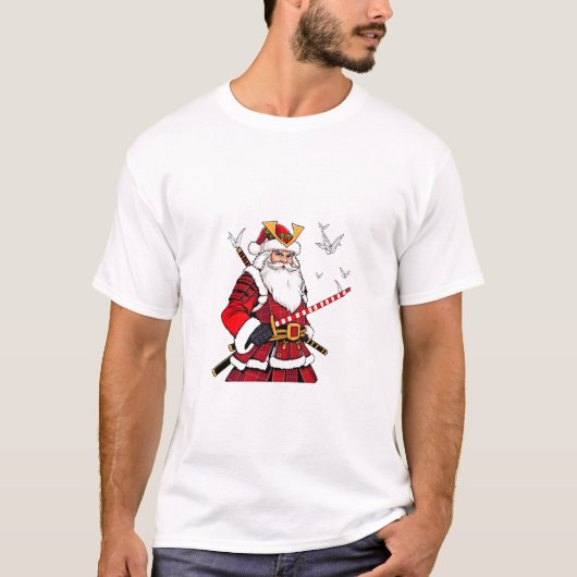 Santa Christmas Santa Claus Japanisch Art Samurai T-Shirt (Vorderseite)