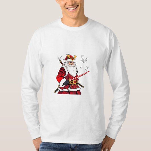 Santa Christmas Santa Claus Japanisch Art Samurai T-Shirt (Vorderseite)