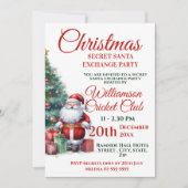 Santa Christmas Secret Santa Exchange Party Einladung (Vorderseite)
