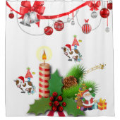 Santa Christmas Shower Curtain Cow Duschvorhang (Vorderseite)