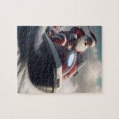 SANTA CHRISTMAS SNOWMOBILE JIGSAW PUZZLE (Horizontal)