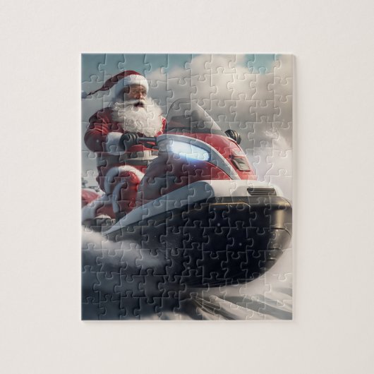 SANTA CHRISTMAS SNOWMOBILE JIGSAW PUZZLE (Vertikal)