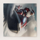 SANTA CHRISTMAS SNOWMOBILE JIGSAW PUZZLE (Horizontal)