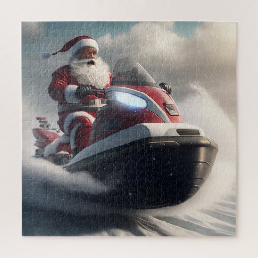 SANTA CHRISTMAS SNOWMOBILE JIGSAW PUZZLE (Vertikal)