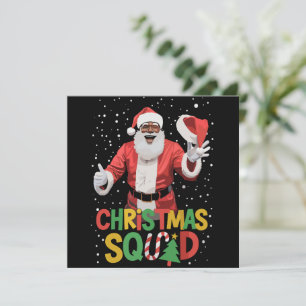 Santa Christmas Squad Black African American Feiertagskarte