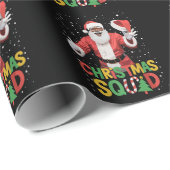 Santa Christmas Squad Black African American Geschenkpapier (Rolleneckpunkt)