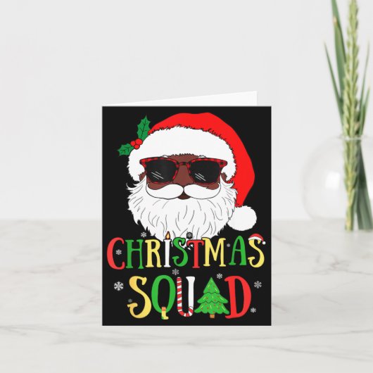 Santa Christmas Squad Black Men African American P Karte (Vorderseite)
