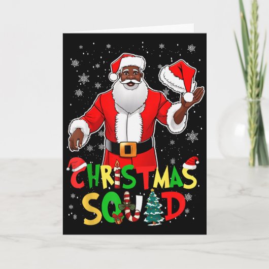 Santa Christmas Squad Black Men African American P Karte (Vorderseite)