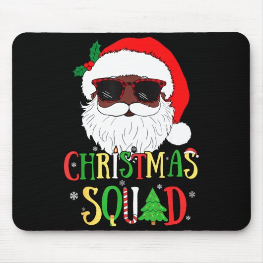Santa Christmas Squad Black Men African American P Mousepad (Vorne)