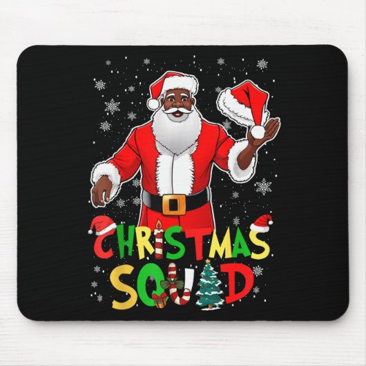 Santa Christmas Squad Black Men African American P Mousepad (Vorne)