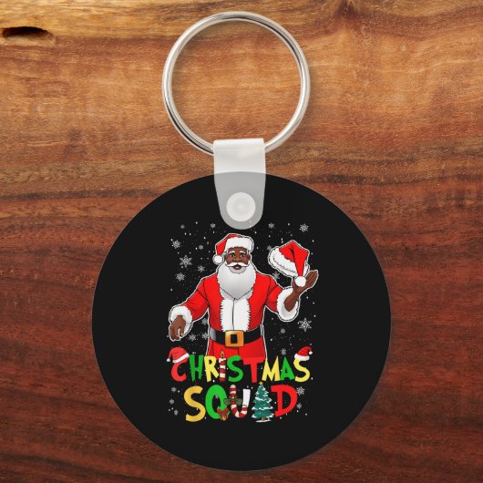 Santa Christmas Squad Black Men African American P Schlüsselanhänger (Vorderseite)