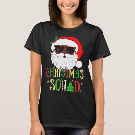Santa Christmas Squad Black Men African American P T-Shirt (Vorderseite)