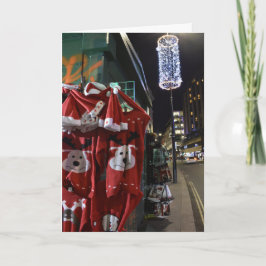 Santa Christmas Sweaters London UK Street Vendor Karte