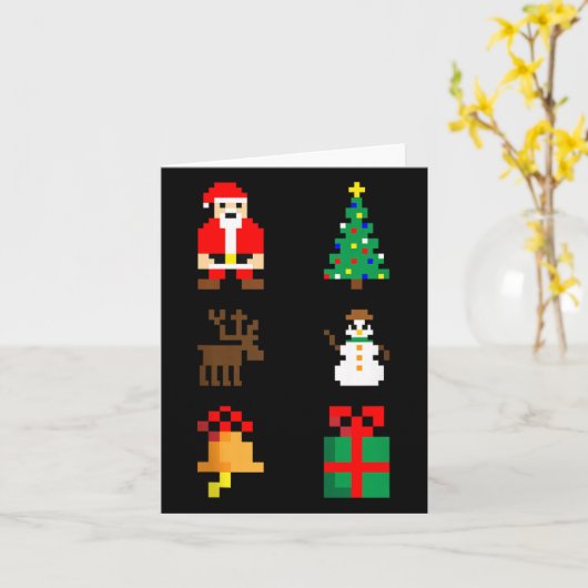 Santa Christmas Tree Deer Snowman Bell Gift Xmas X Karte (Gelbe Blume)