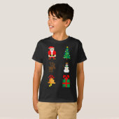 Santa Christmas Tree Deer Snowman Bell Gift Xmas X T-Shirt (Vorne ganz)
