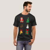 Santa Christmas Tree Deer Snowman Bell Gift Xmas X T-Shirt (Vorne ganz)