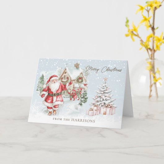 Santa Christmas Tree Greeting Card Karte (Gelbe Blume)
