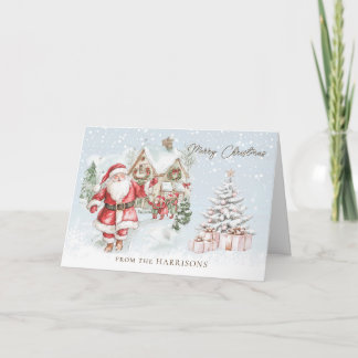 Santa Christmas Tree Greeting Card Karte