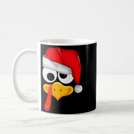 Santa Christmas Turkey Face Funny Family Matching Kaffeetasse (Links)
