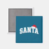 Santa Christmas Varsity Text With Hat Family Xmas  Magnet (Vorderseite/Rückseite)