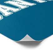 Santa Christmas Varsity Text With Hat Family Xmas  Poster (Ecke)