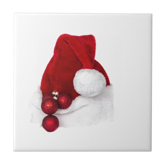 Santa Christmas Winter Hat Strumpf Red Fliese (Vorderseite)