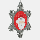 Santa Circle Snowflake Ornament (Links)