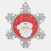 Santa Circle Snowflake Ornament (Vorderseite)