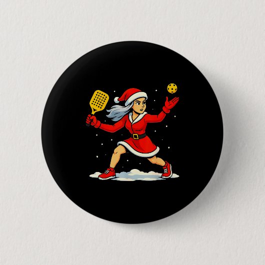 Santa Ckleball Player Christmas Snow Xmas Pajamas  Button (Vorderseite)