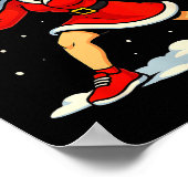 Santa Ckleball Player Christmas Snow Xmas Pajamas  Poster (Ecke)