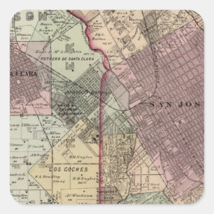 Santa Clara Co 5 Quadratischer Aufkleber
