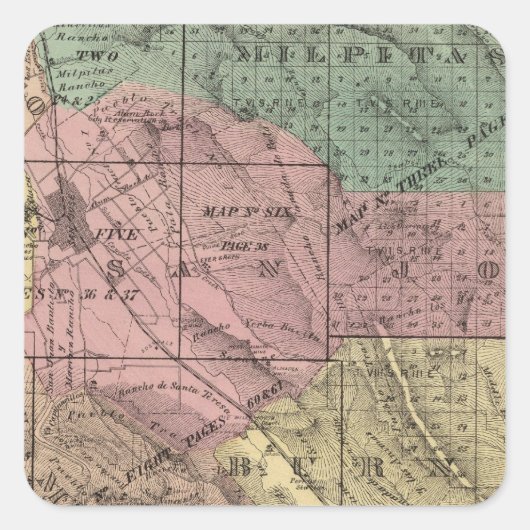 Santa Clara Co Quadratischer Aufkleber (Vorderseite)