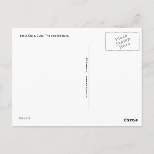 Santa Clara, Kuba. Der entgleiste Zug 3 Postkarte (Rückseite)