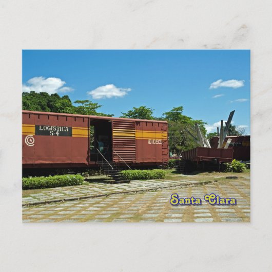 Santa Clara, Kuba - entgleiste Bahn 4 Postkarte (Vorderseite)