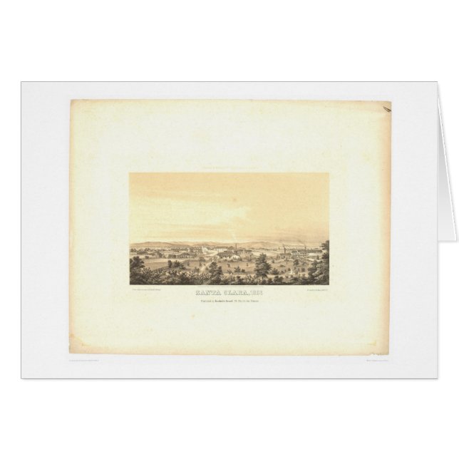 Santa Clara, panoramische Karte 1856 (1585A) CA (Vorderseite (Horizontal))