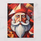 Santa Claus Abstrakte Kunst Feiertagspostkarte (Vorderseite)