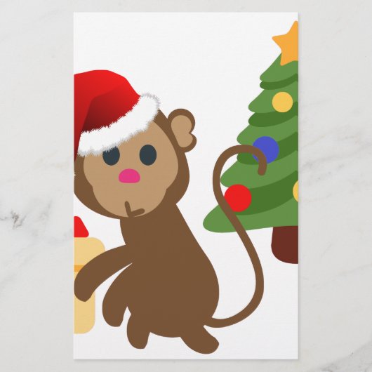 Santa Claus Affe Emoji Briefpapier (Vorderseite)