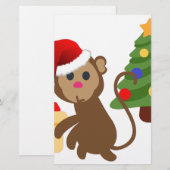 Santa Claus Affe Emoji Briefpapier (Vorne/Hinten)