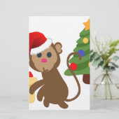 Santa Claus Affe Emoji Briefpapier (Stehend Vorderseite)