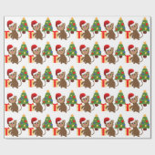 Santa Claus Affe Emoji Geschenkpapier (Flach)