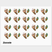 Santa Claus Affe Emoji Herz-Aufkleber (Blatt)