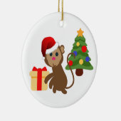 Santa Claus Affe Emoji Keramik Ornament (Rechts)
