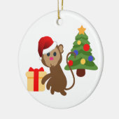 Santa Claus Affe Emoji Keramik Ornament (Links)