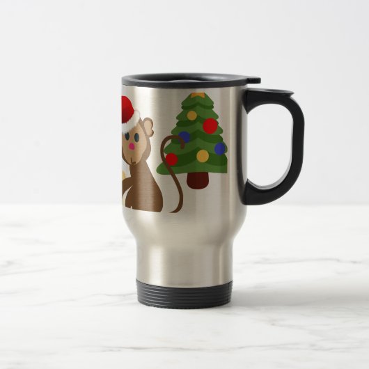 Santa Claus Affe Emoji Reisebecher (Rechts)