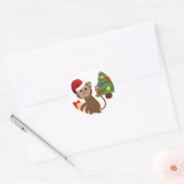 Santa Claus Affe Emoji Runder Aufkleber (Umschlag)