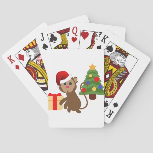 Santa Claus Affe Emoji Spielkarten (Rückseite)