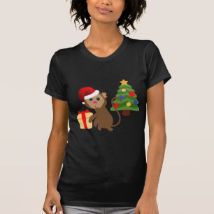 Santa Claus Affe Emoji T-Shirt