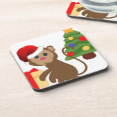 Santa Claus Affe Emoji Untersetzer (Linke Seite)