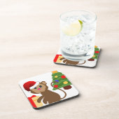 Santa Claus Affe Emoji Untersetzer (Rechte Seite)
