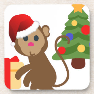 Santa Claus Affe Emoji Untersetzer